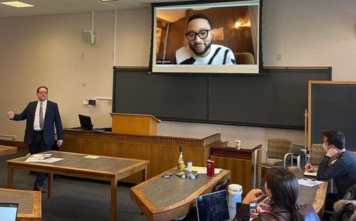 John Legend gives a lecture to a BLS class