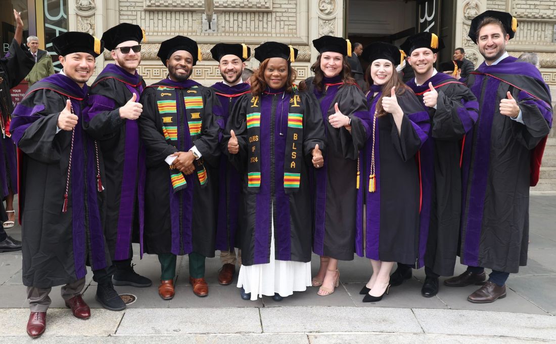 A group of grads at Commencement
