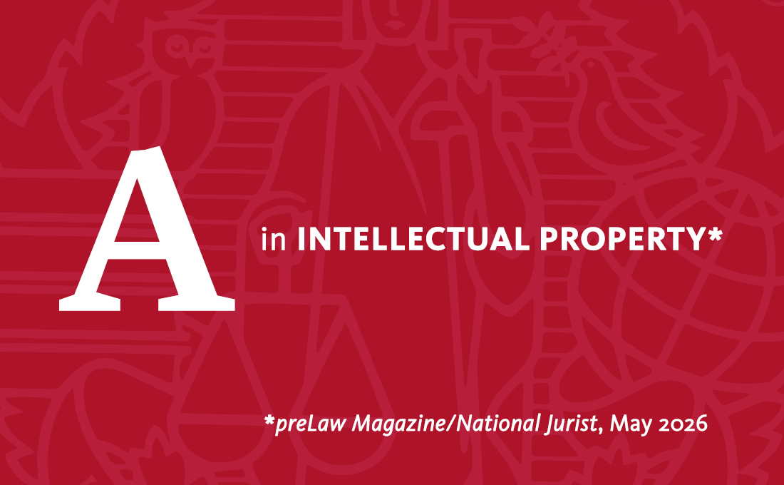 A graphic reading "A in intellectual property"