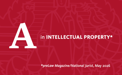 A graphic reading "A in intellectual property"
