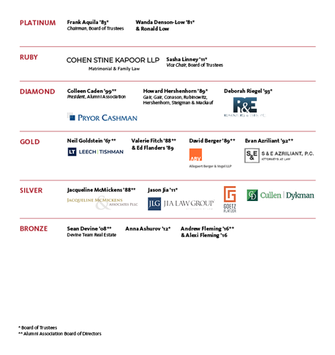 Graphic of Alumni Dinner Sponsors logos