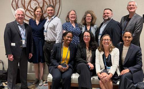 A group of 11 Brooklyn Law School faculty members pose for a photo during the 2026 AALS Annual Meeting.